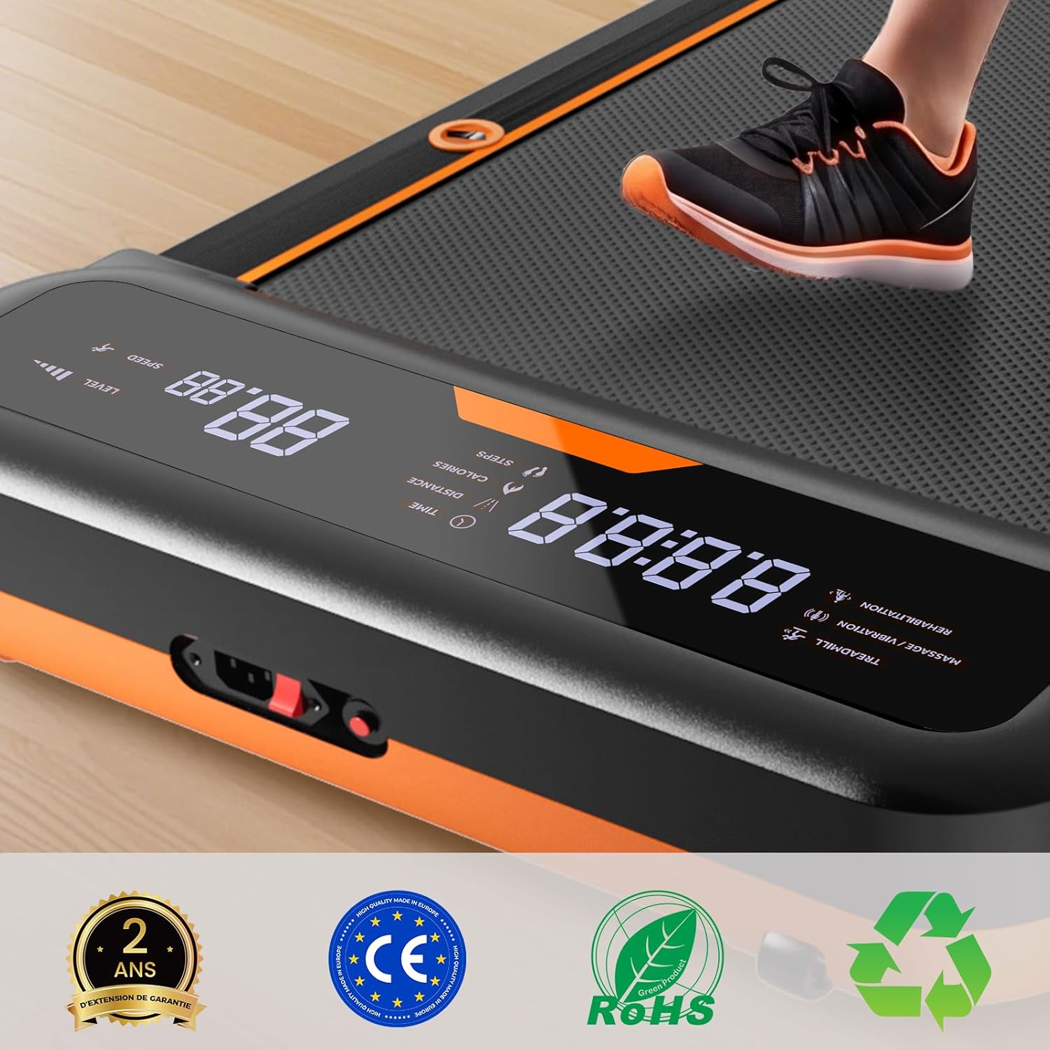 JT36 Laufband für Zuhause mit 7% Steigung, Vibration Walking Pad unter Schreibtisch