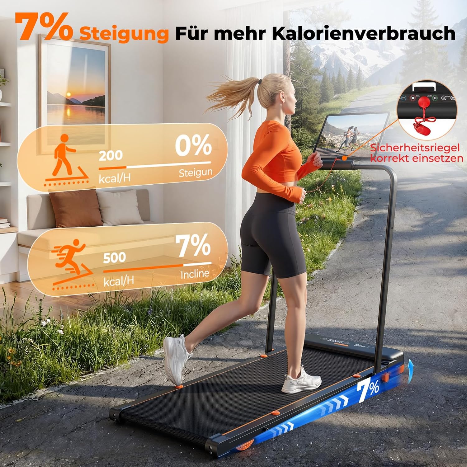 JT56 Laufband für Zuhause mit Reha & Vibrationsstufen, Walking Pad Schreibtisch