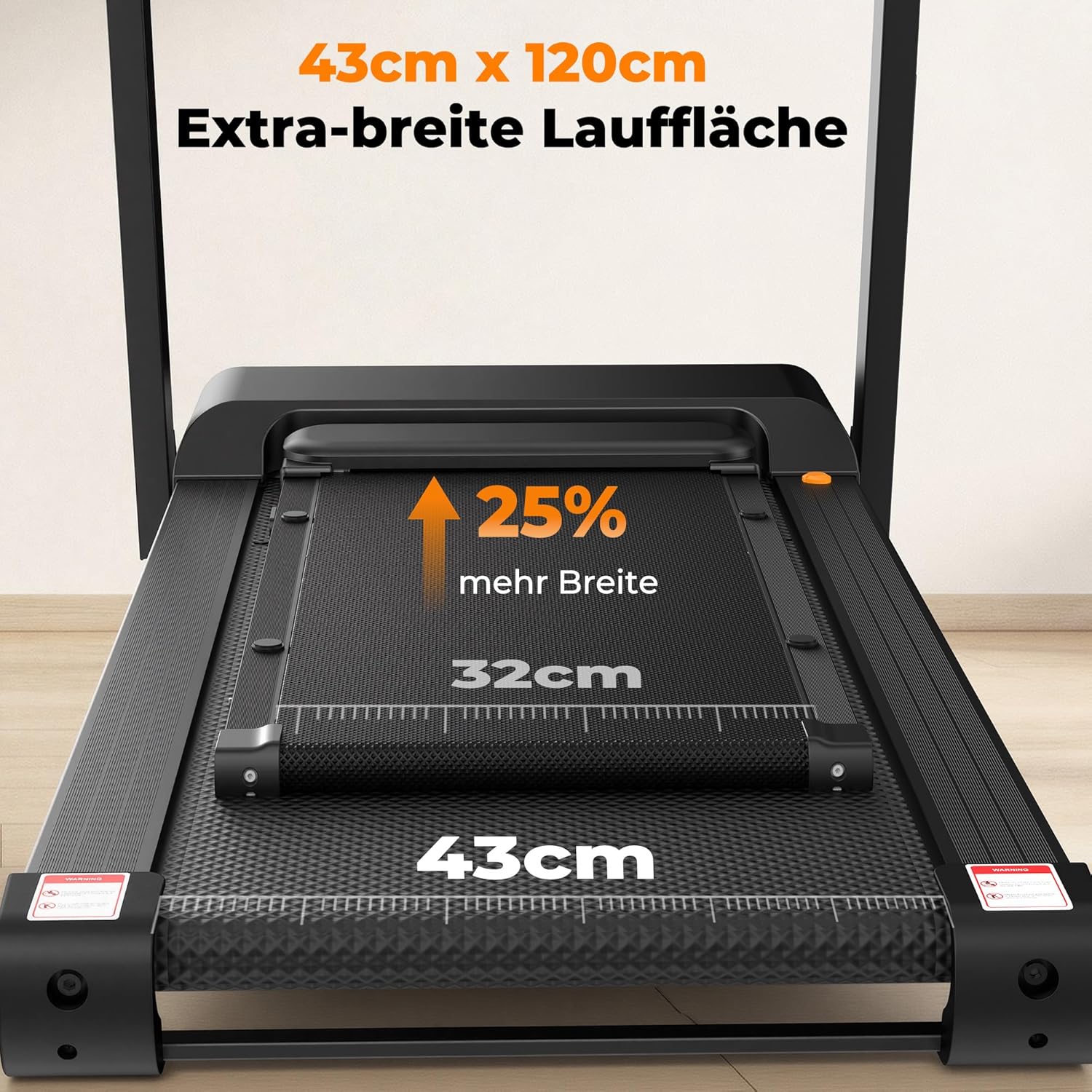 JT62 Laufband für Zuhause mit 18% Auto Steigung, 180kg Tragkraft Laufband Klappbar