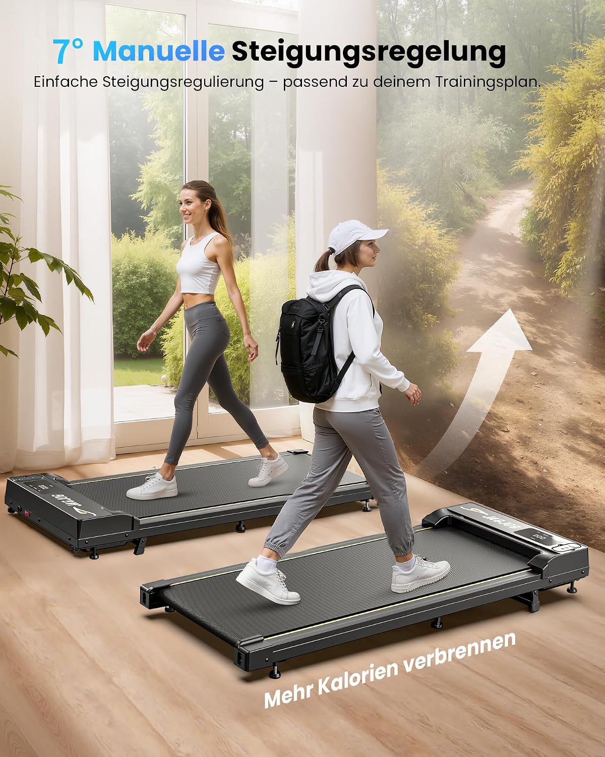 JT31 Walking Pad Unter Schreibtisch, mit Steigung Flaches Laufband für Zuhause