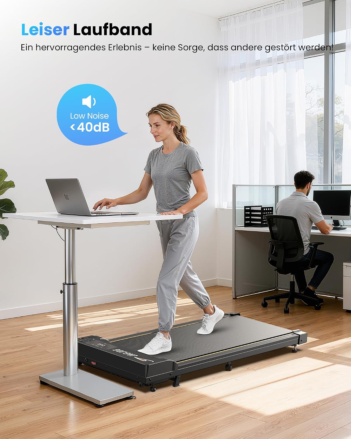 JT31 Walking Pad Unter Schreibtisch, mit Steigung Flaches Laufband für Zuhause