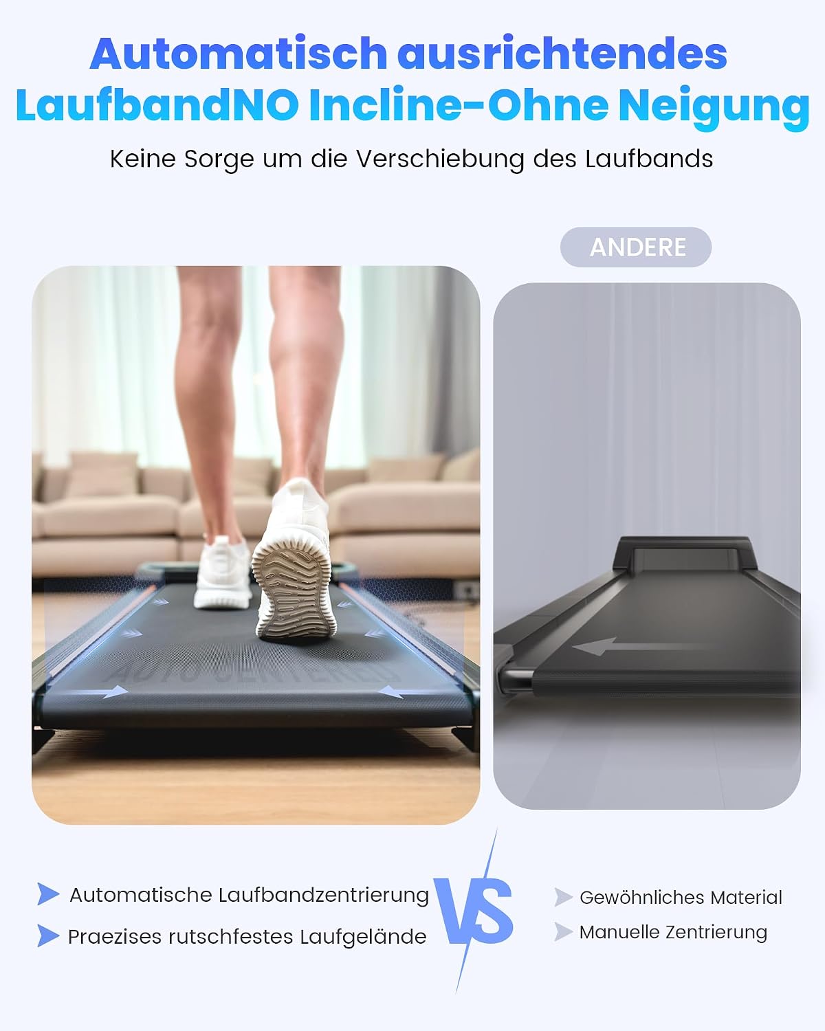 JT31 Walking Pad Unter Schreibtisch, mit Steigung Flaches Laufband für Zuhause
