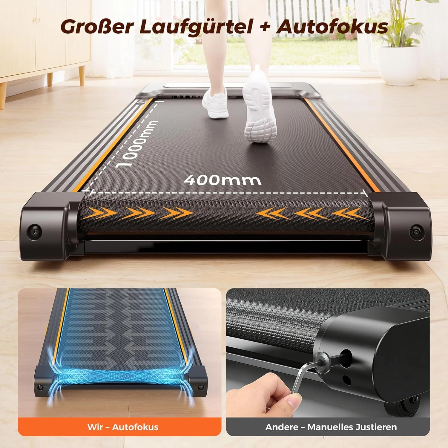 JT32 Walking Pad mit Steigung 2 in 1 klappbar 2.5 PS Laufband Büro Gehmatte