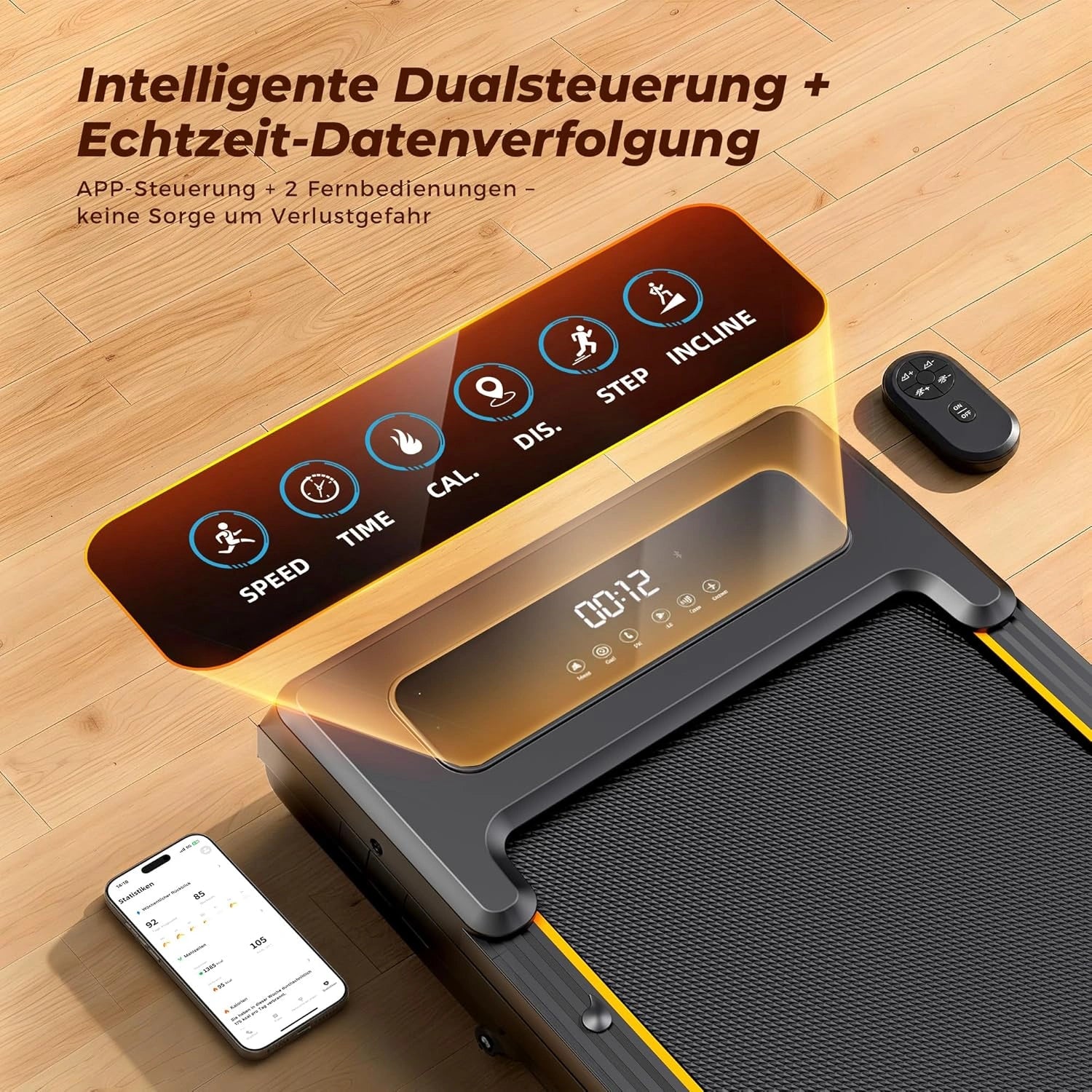 JT32 Walking Pad mit Steigung 2 in 1 klappbar 2.5 PS Laufband Büro Gehmatte