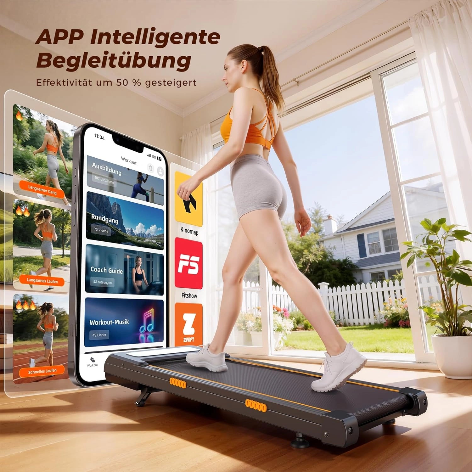 JT32 Walking Pad mit Steigung 2 in 1 klappbar 2.5 PS Laufband Büro Gehmatte