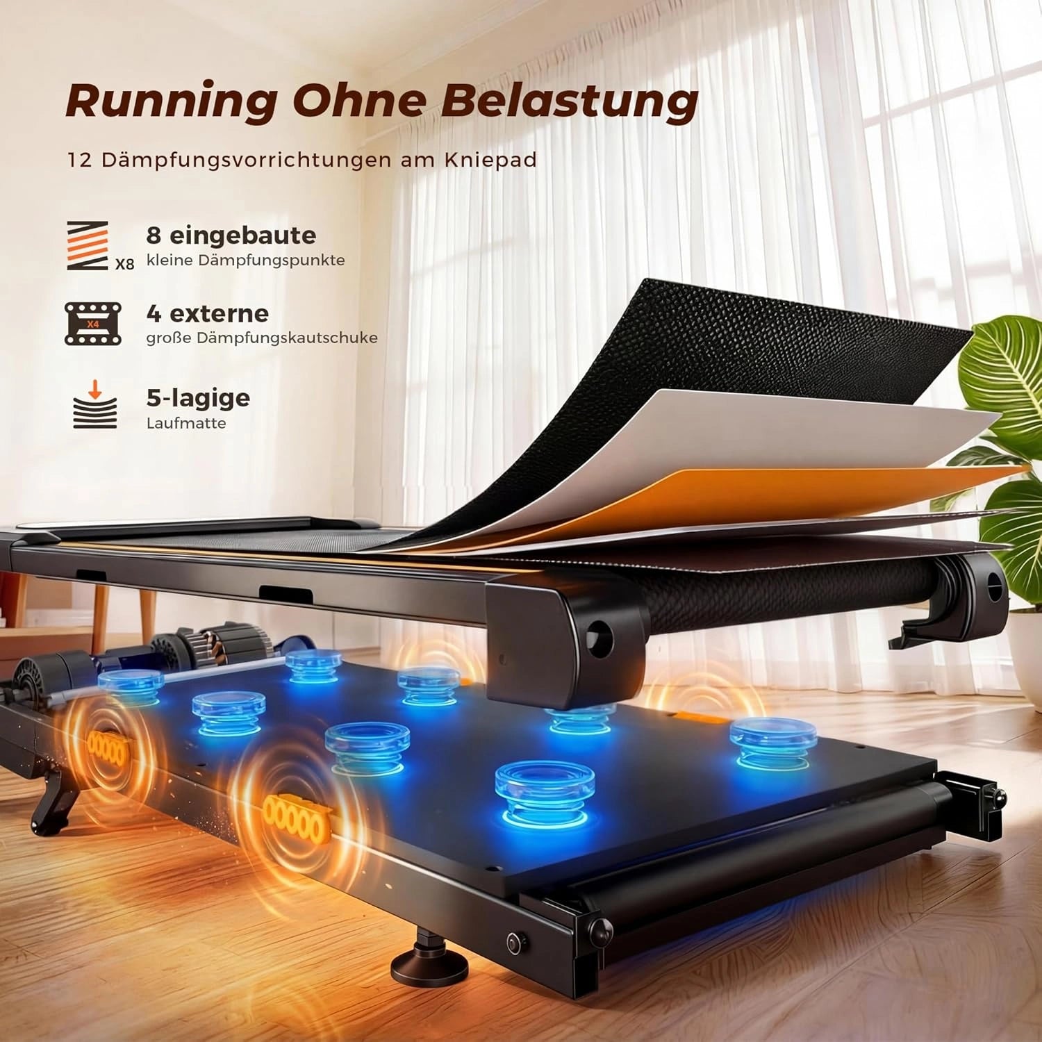 JT32 Walking Pad mit Steigung 2 in 1 klappbar 2.5 PS Laufband Büro Gehmatte