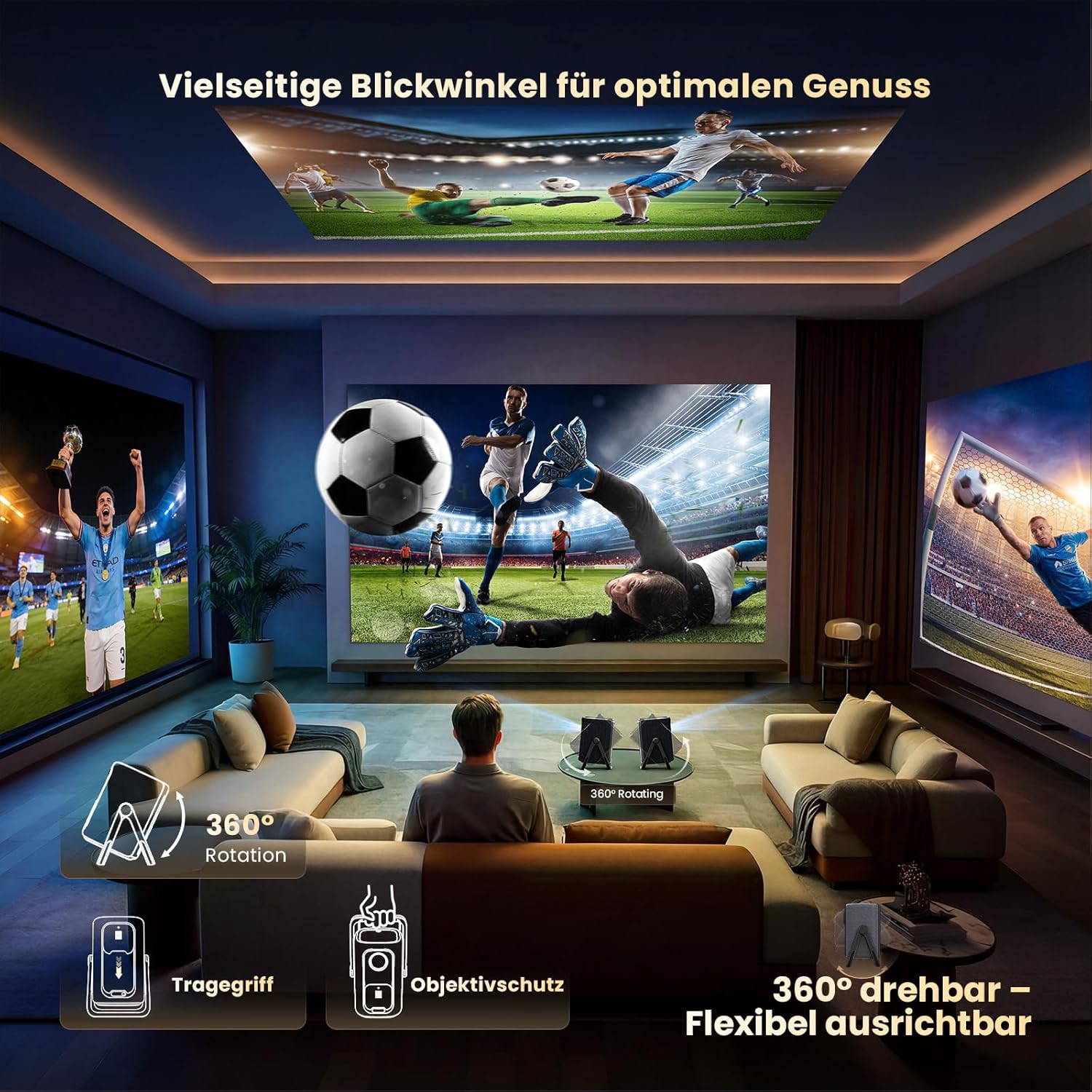 AC301 4K Beamer Smart Full HD Kurzdistanz 1.1:1 mit Netflix & Autofokus