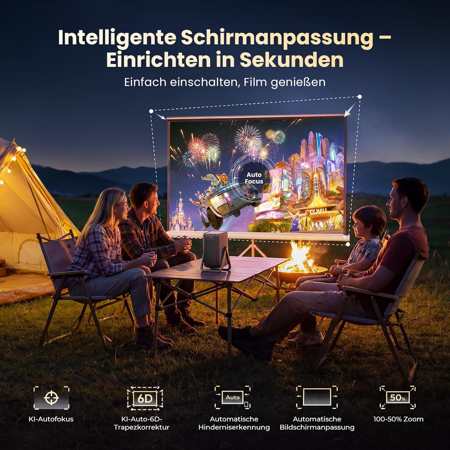 AC301 4K Beamer Smart Full HD Kurzdistanz 1.1:1 mit Netflix & Autofokus