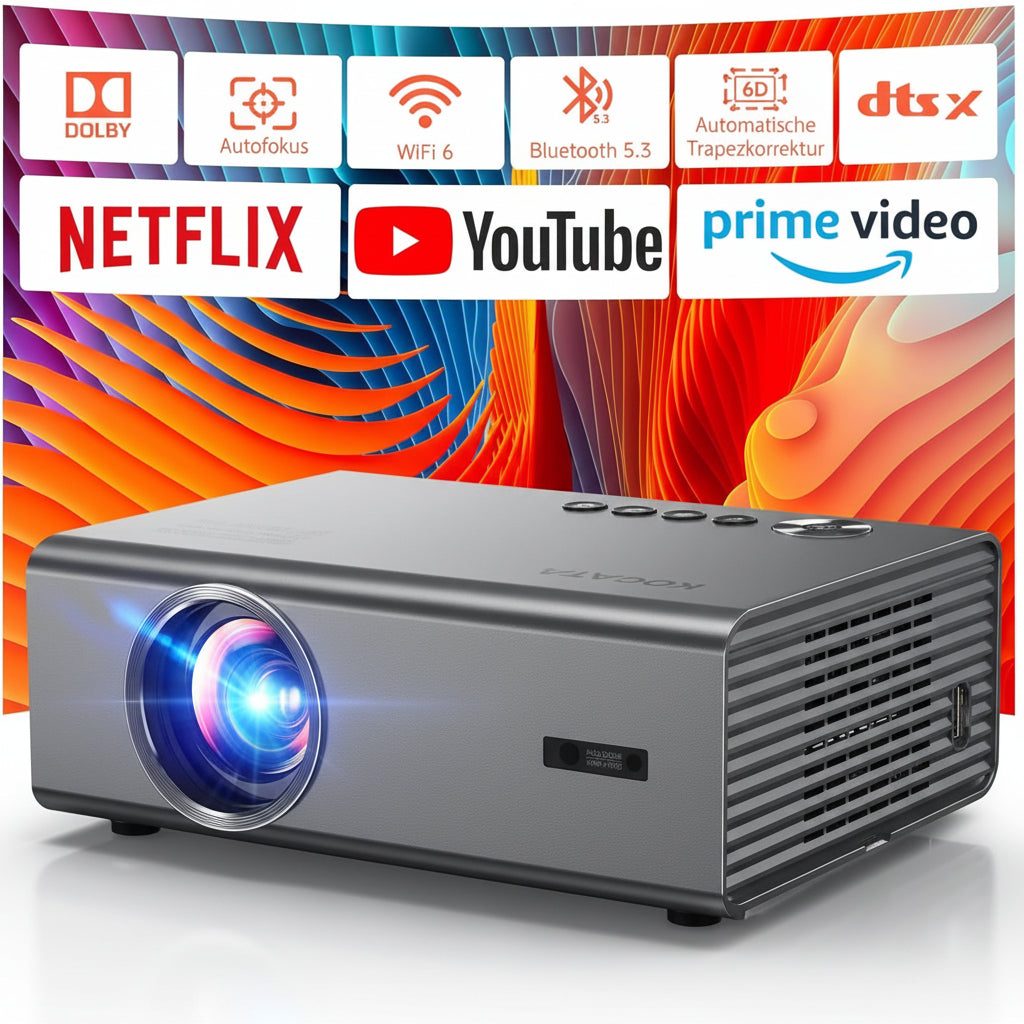 GC357 4K Beamer Smart Full HD Heimkino mit Netflix & Autofokus