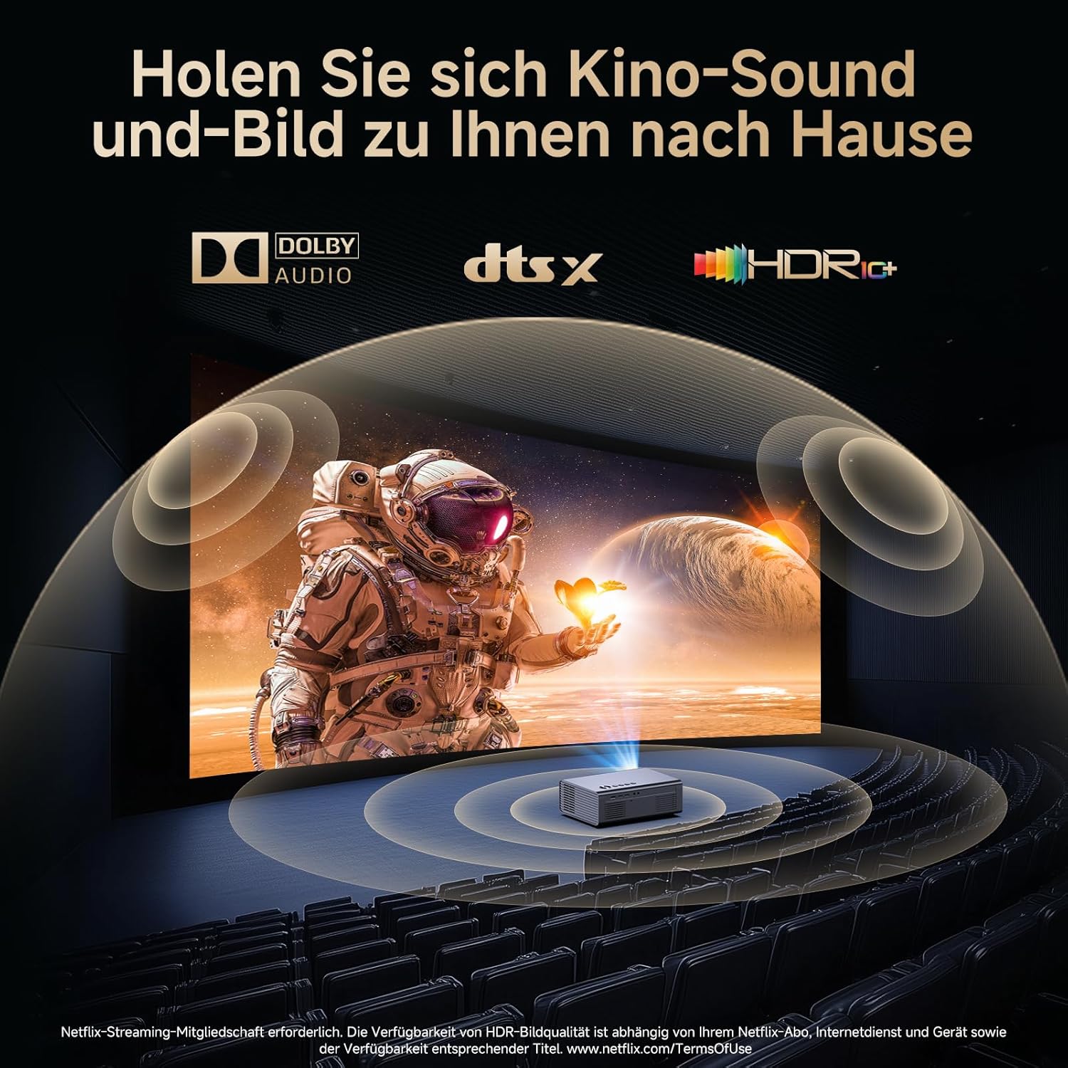 GC357 4K Beamer Smart Full HD Heimkino mit Netflix & Autofokus