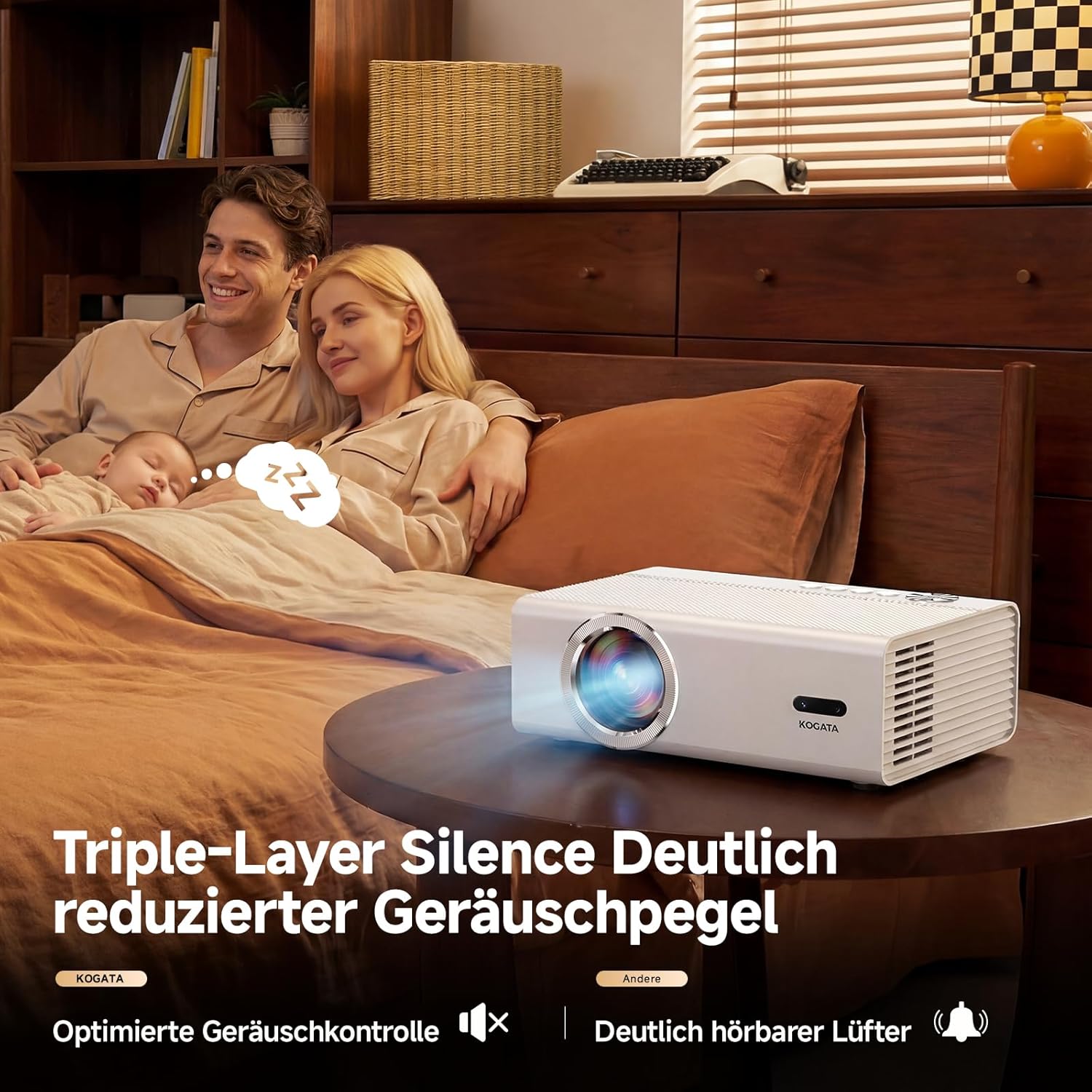 GC357 4K Beamer Smart Full HD mit Netflix & Autofokus，Weiß