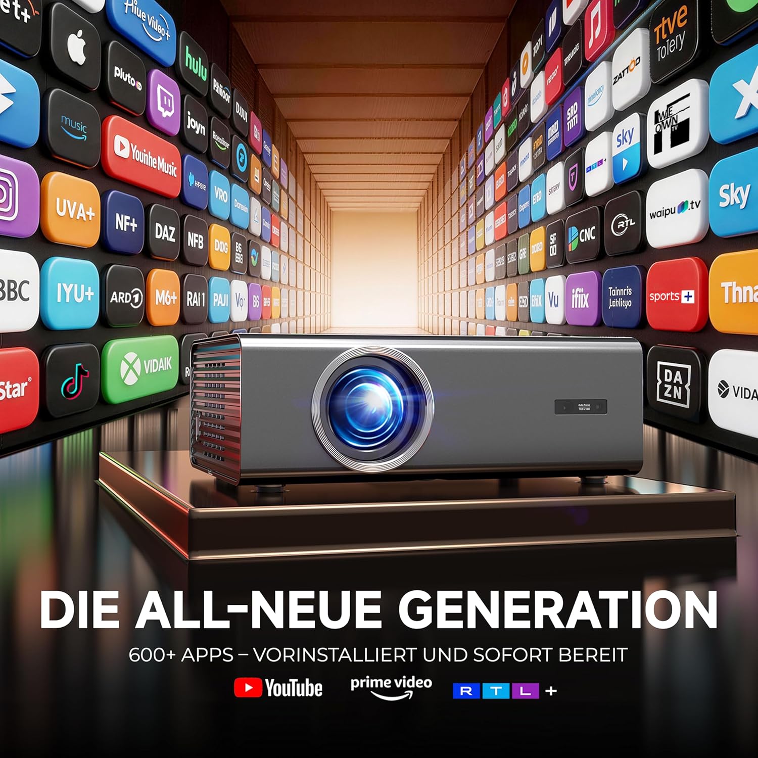 GC357 4K Beamer Smart Full HD VIDAA mit Netflix, AirPlay & MEMC