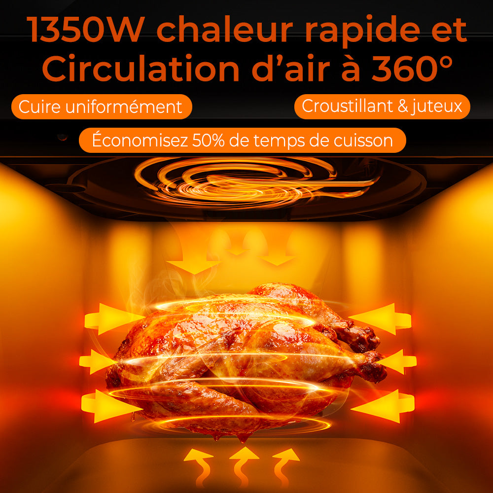 AF03  7L Heißluftfritteuse mit 8 Automatikprogrammen, Touchscreen & Sichtfenster, 1350W