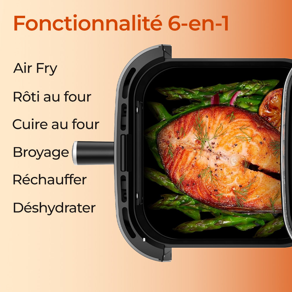 AF03  7L Heißluftfritteuse mit 8 Automatikprogrammen, Touchscreen & Sichtfenster, 1350W