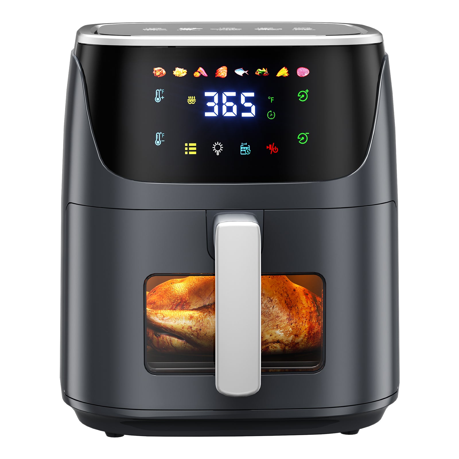 AF304 7L Heißluftfritteuse, 1500W Air Fryer mit 8 Programmen & Sichtfenster, Fettreduziertes Frittieren