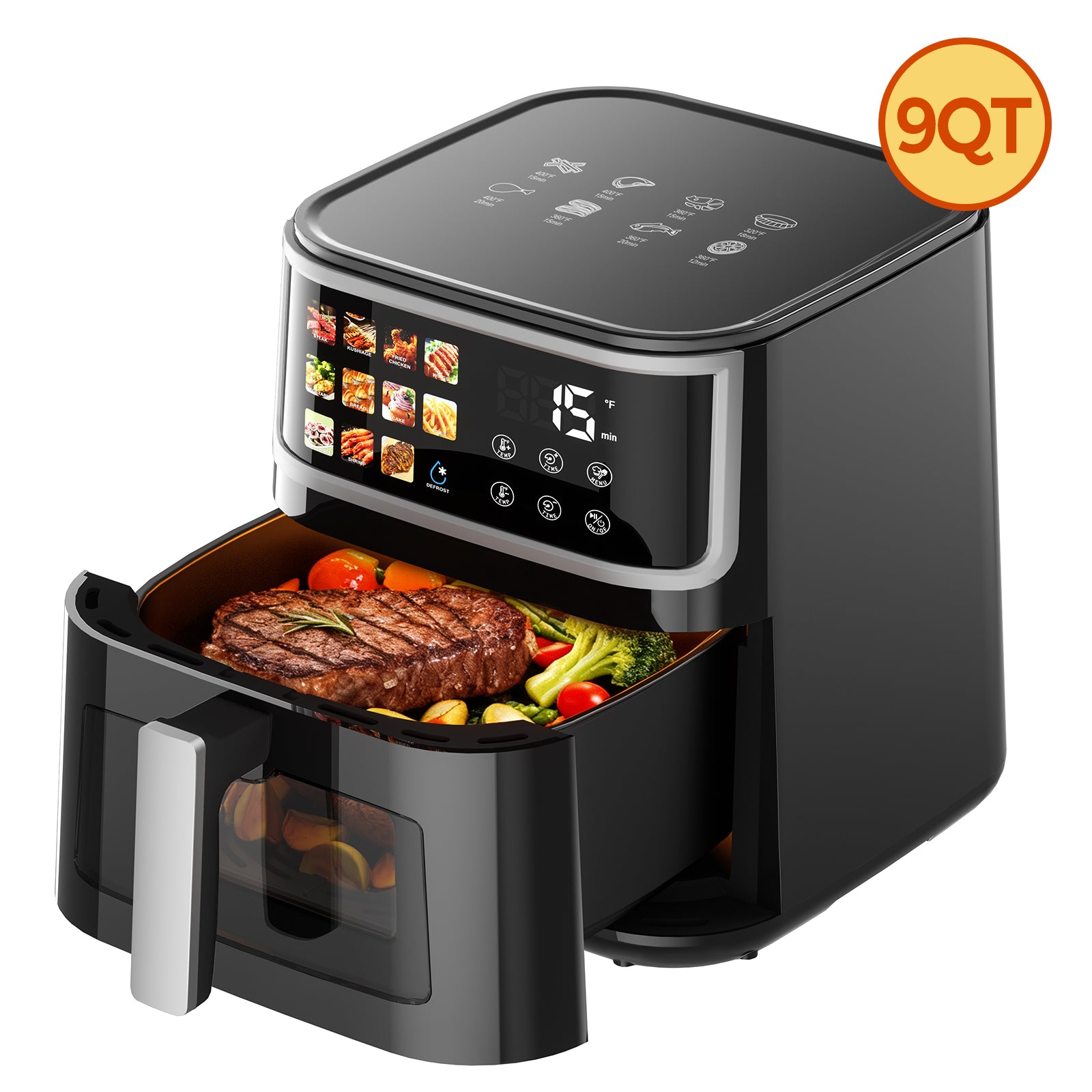 AF305 8L Heißluftfritteuse, Air Fryer mit LED-Touchdisplay & 11 Programmen,1700W