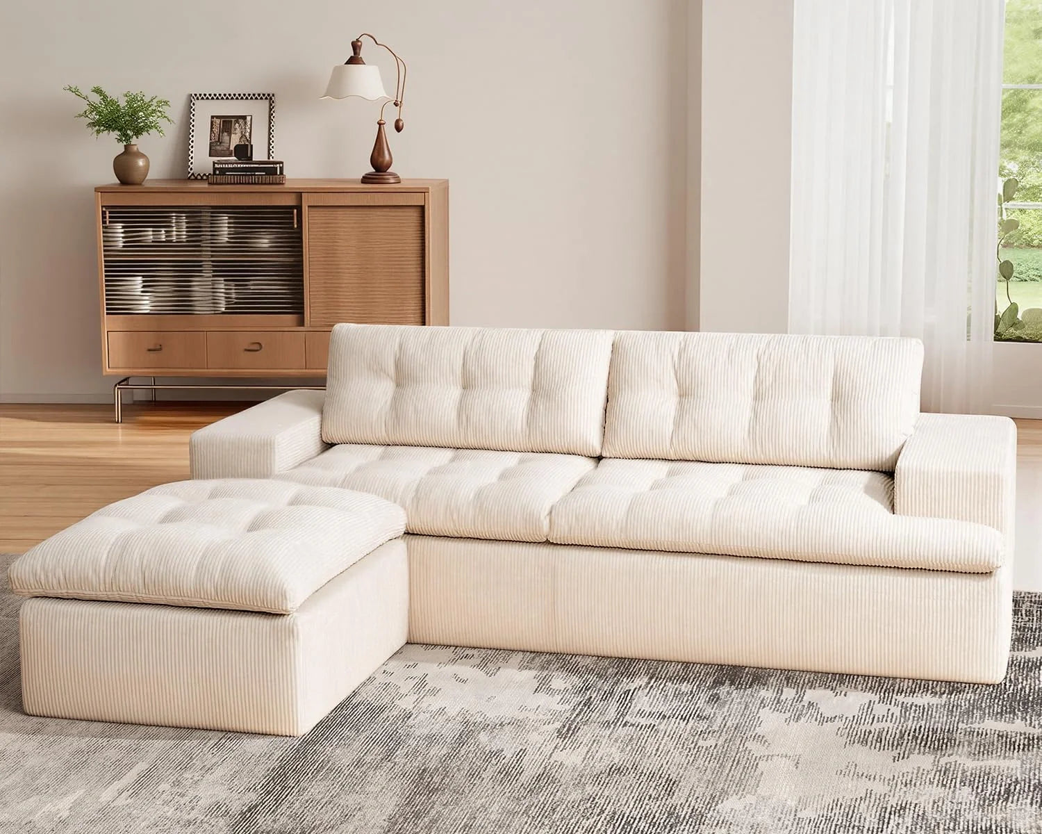 LHMSF13 Ecksofa L Form 215x175 tiefe Sitzfläche Cloud Sofa modulares Couch