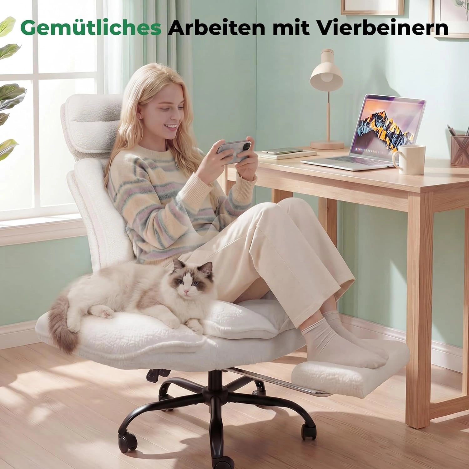 LBGYZ02 Ergonomischer Bürostuhl XXL Schreibtischstuhl mit Fußstütze für große Personen