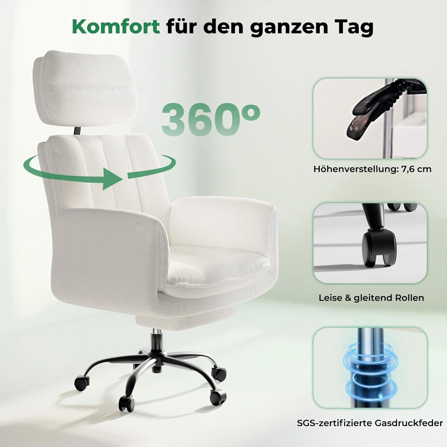 LBGYZ02 Ergonomischer Bürostuhl XXL Schreibtischstuhl mit Fußstütze für große Personen
