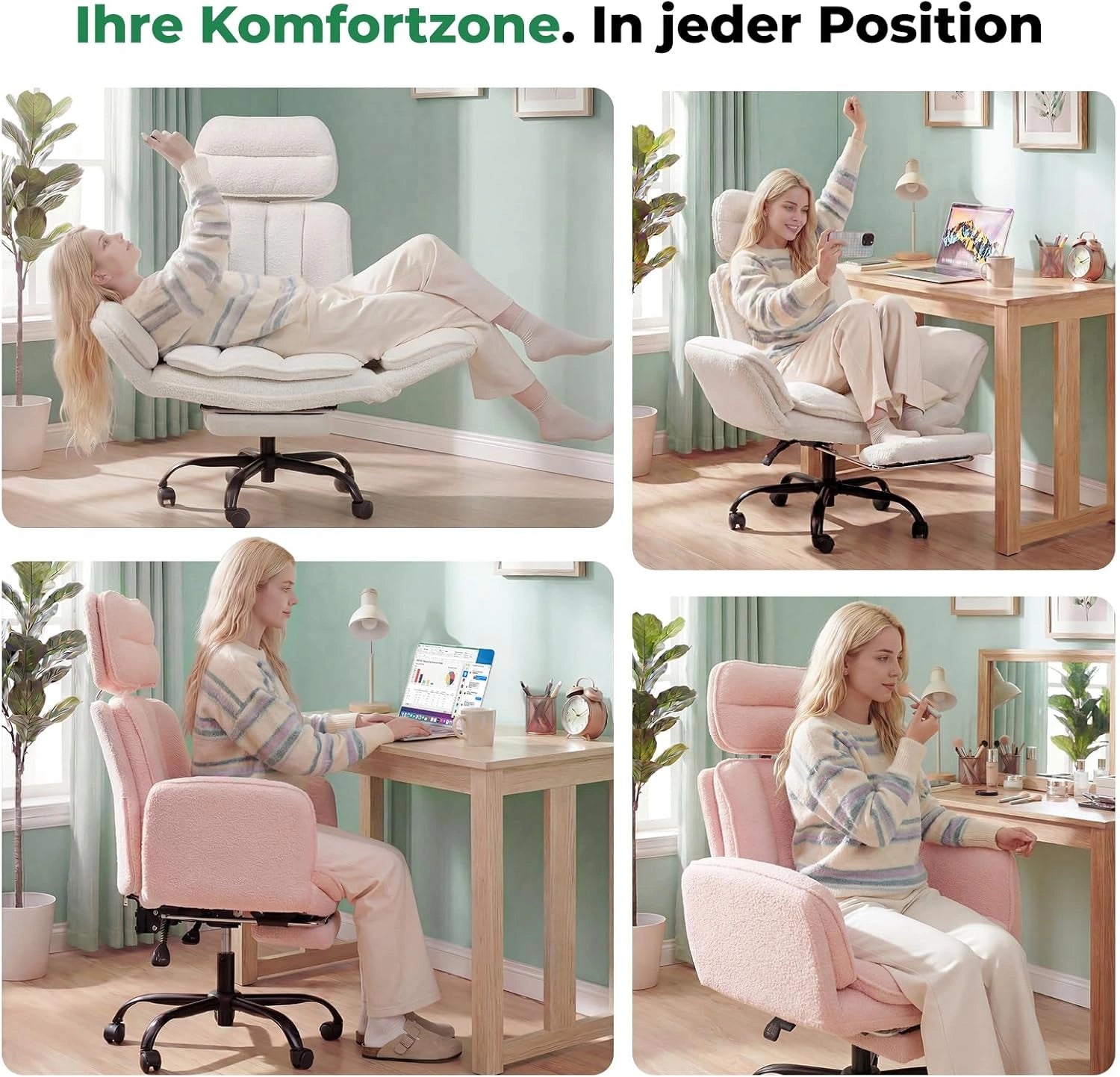 LBGYZ02 Ergonomischer Bürostuhl XXL Schreibtischstuhl mit Fußstütze für große Personen